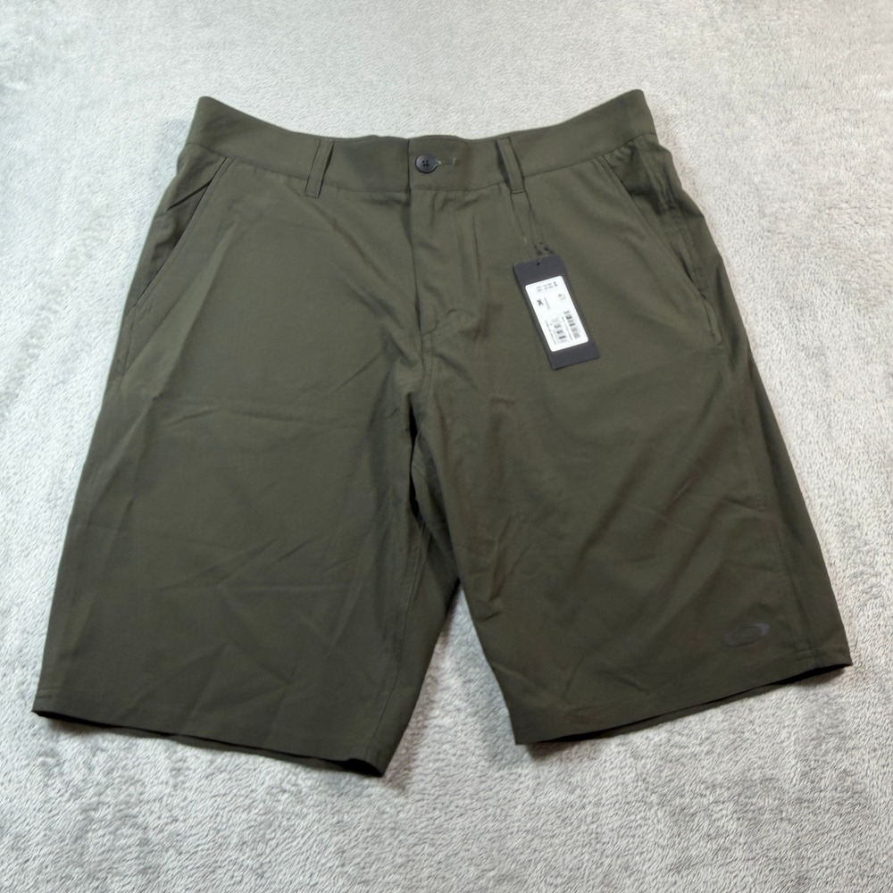 Oakley Base Line Hybrid 21 Shorts Mens 36 New Dark Brush Green Regular Fit NWT